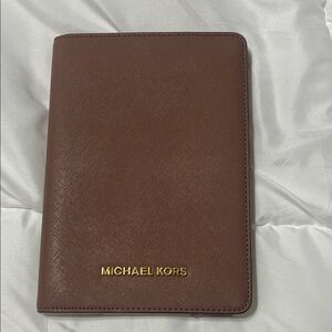 Michael Kors mauve Leather iPad mini holder with Gold Logo